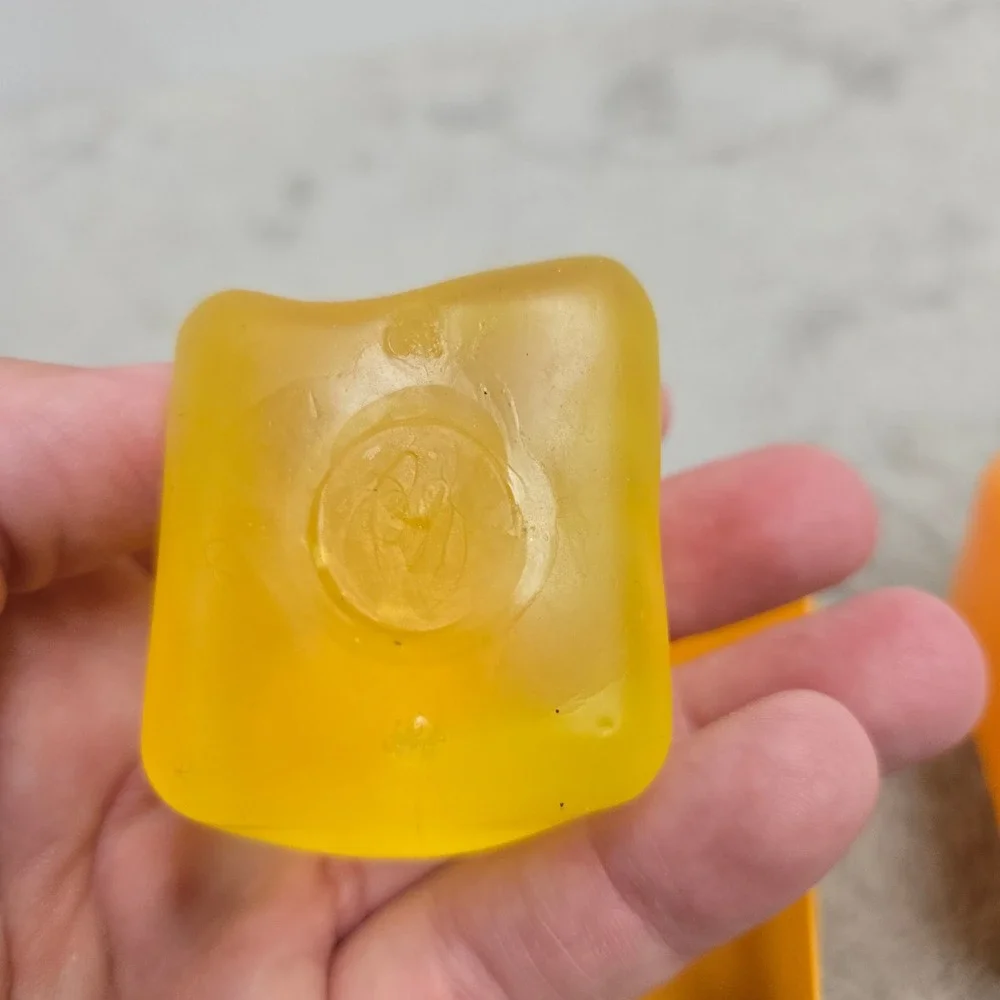 Bullsitoy NeeDoh Nice Cube Yellow Squishy Fidget Toy with Orange Case